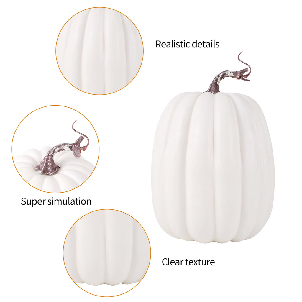 RUINIXCW 8 Inch Large Artificial Pumpkins Fall Decorations Thanksgiving Halloween Pumpkins Giant Fake Pumpkins Foam Pumpkins Autumn Harvest Home Decor