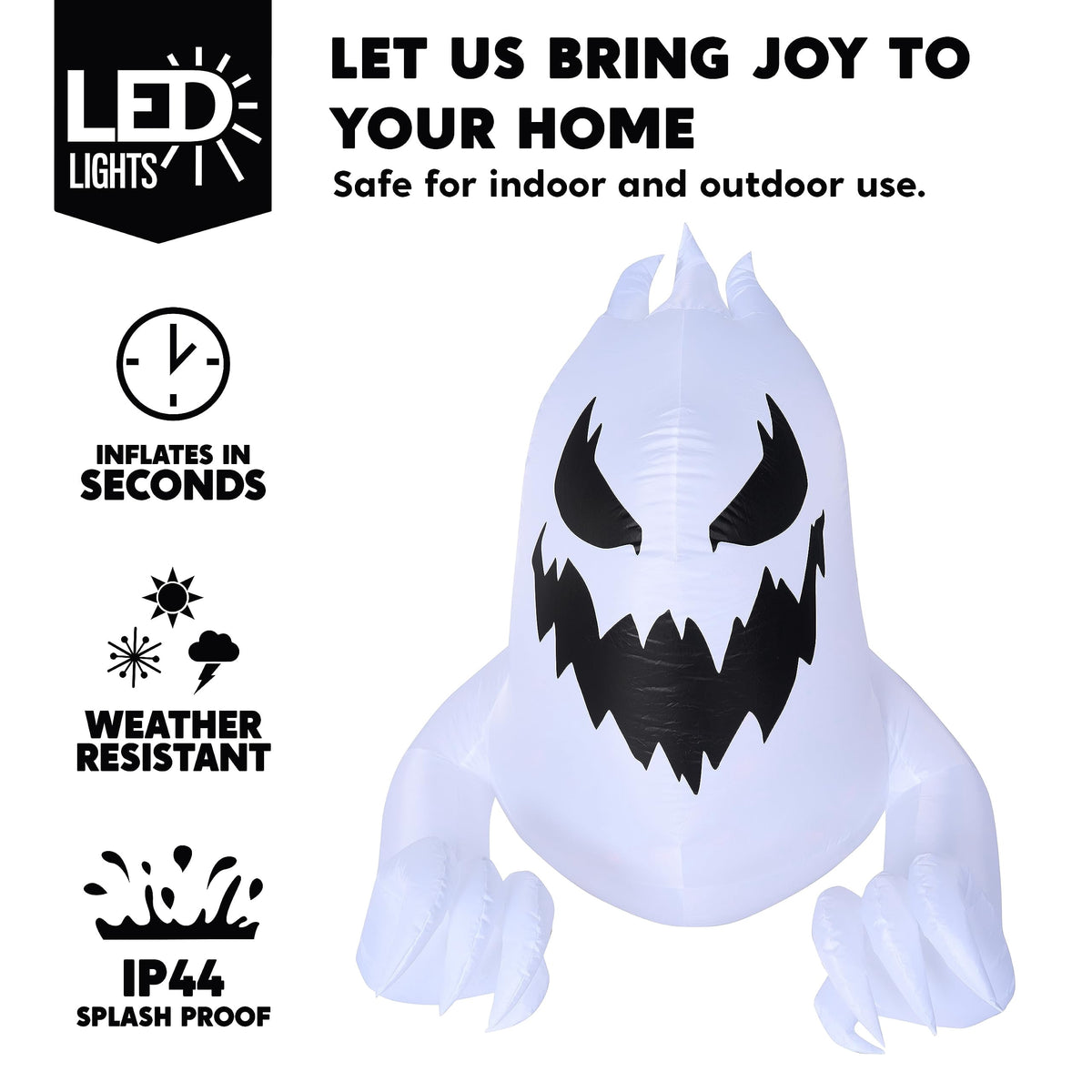Joyfy 4 FT Halloween Inflatable Purple Octupos Head with Tentacles Broke Out from Window with Built-in LED Blow Up Inflatable for Window Decoration Yard Garden Lawn Decor