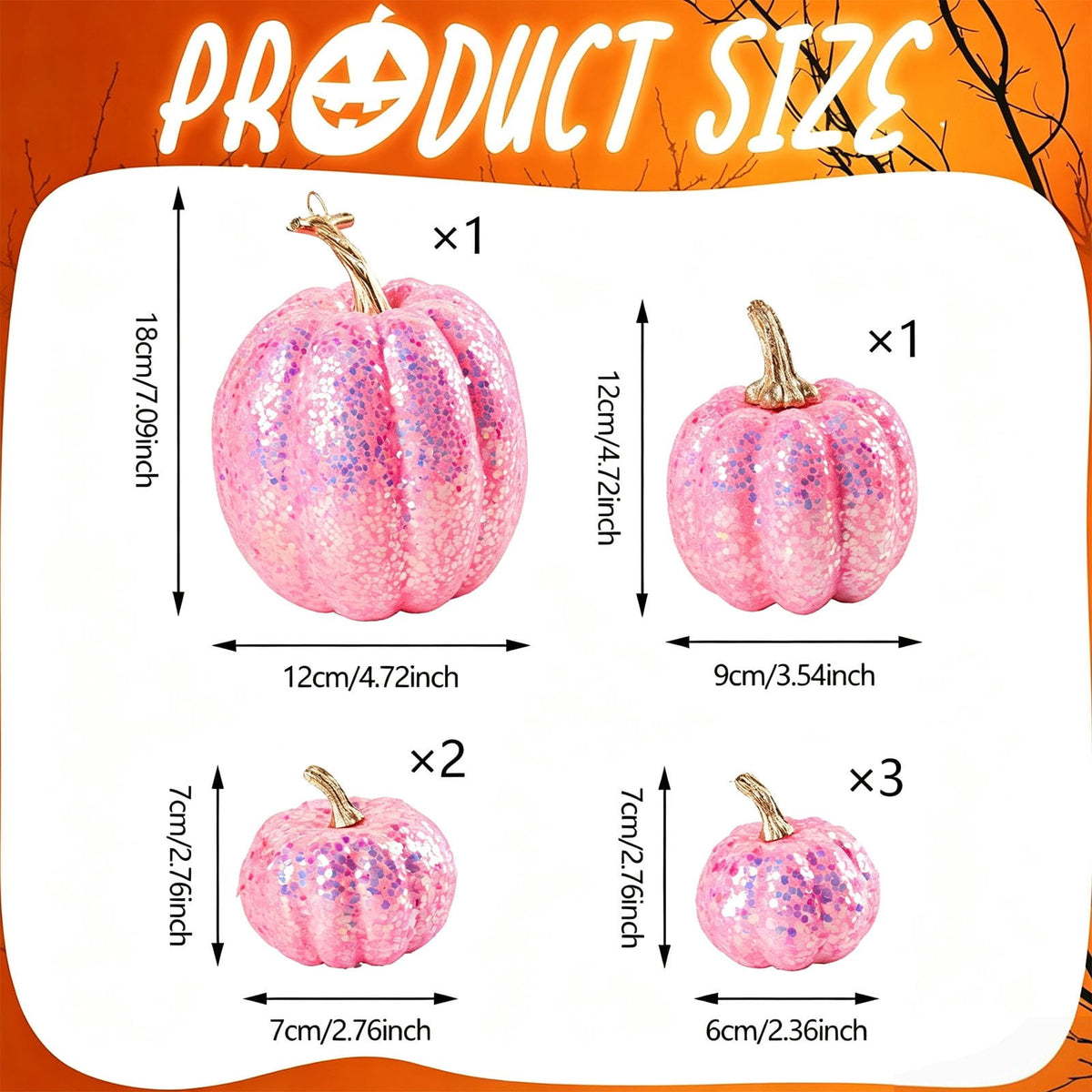 FXMLRLK Pink Velvet Pumpkins Fall Decor, 7PCS Artificial Glitter Pumpkins for Halloween Thanksgiving Day Home Centerpieces for Tables Seasonal Holiday Decor