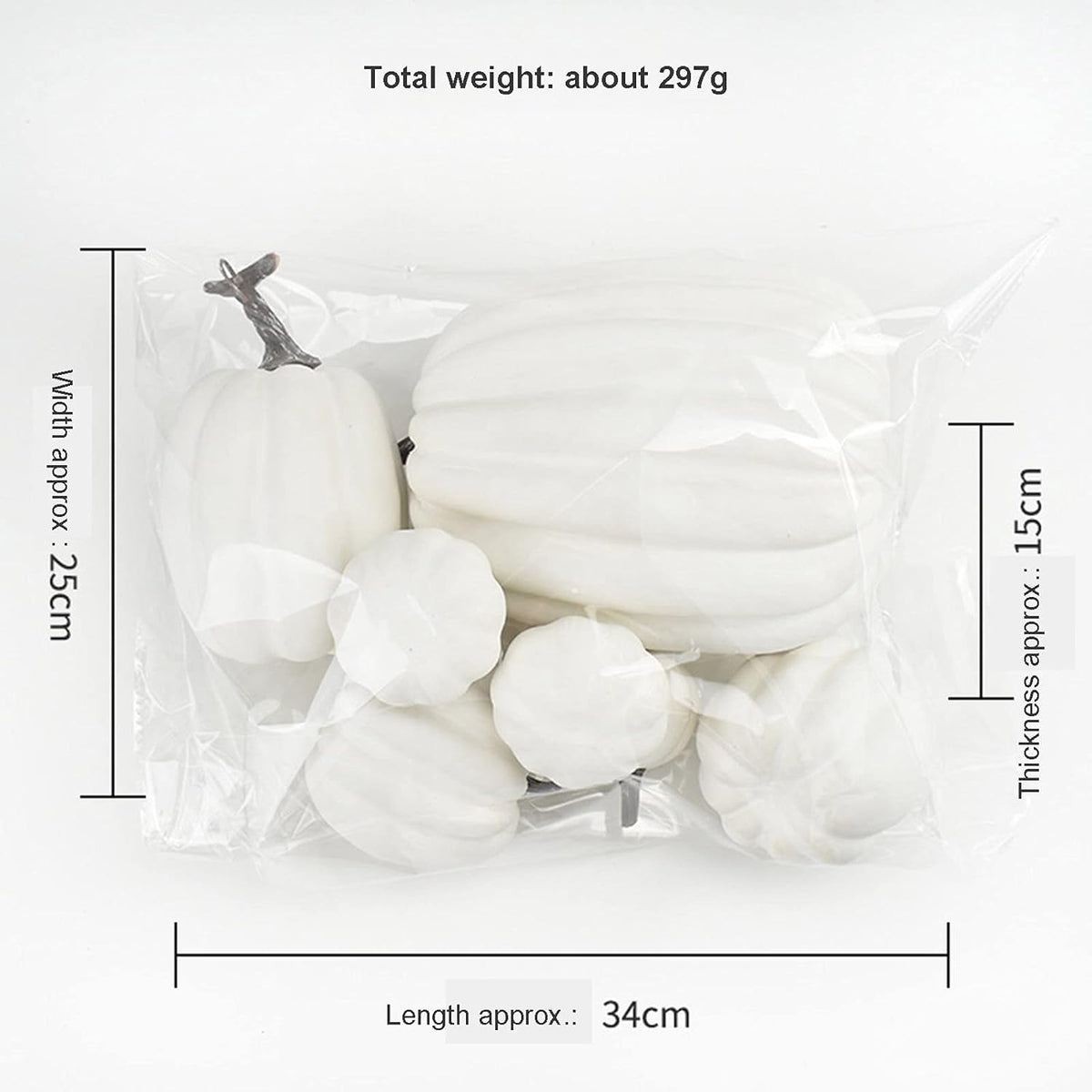 7Pcs Artificial Pumpkins Fall Decoration Assorted Faux Pumpkin Cute Foam Pumpkins for Home Outside Halloween Decorating