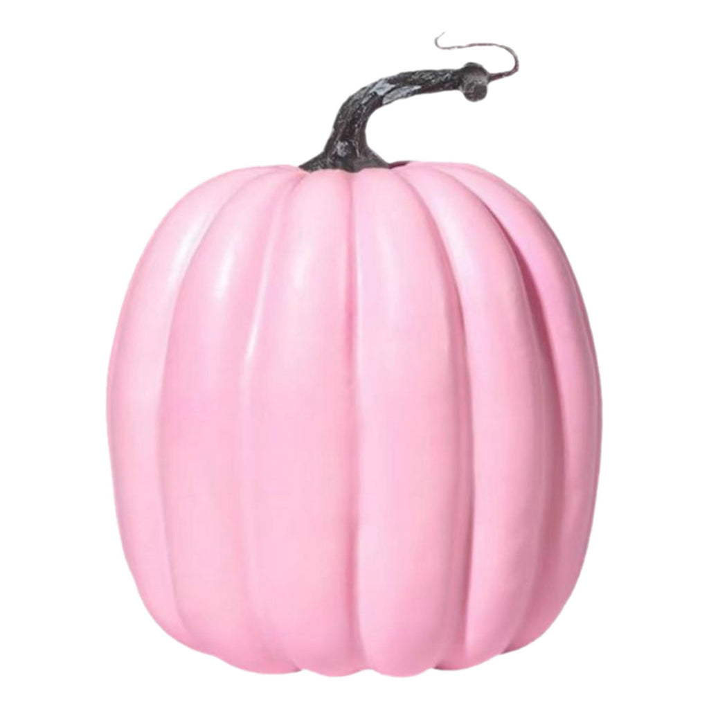 FXMLRLK 1 PCS 6.5 Inch Pink Plastic Pumpkins for Decorating - Large Artificial Foam Pumpkins for Fall Decor, Halloween, Thanksgiving, Paintable for DIY Crafts & Centerpieces