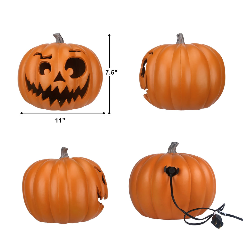 Gamexcel 3 Pack Light Up Jack O Lantern Pumpkins, 10/14/16 in Waterproof LED Halloween Decorations for Indoor Outdoor Porch Yard