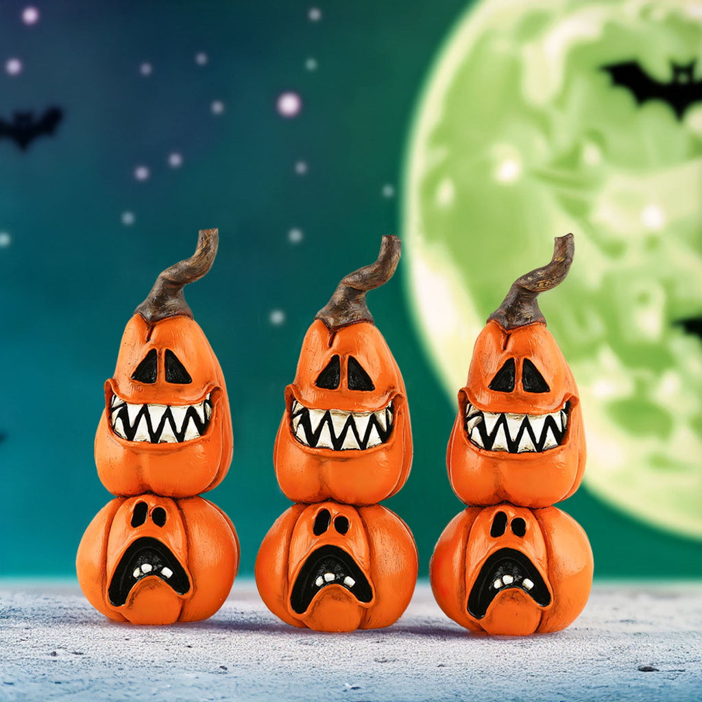 Konghyp Halloween Pumpkin Decorations, Cat Witch Ornaments, Holiday Home Decor, Tabletop Resin Figures, Perfect for Festive Celebrations and Autumn Decorations