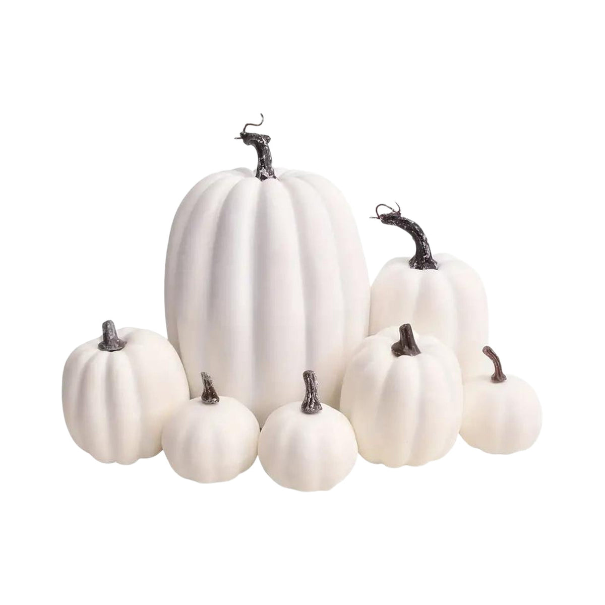 Fall+Decorations,Outdoor Pumpkins for Porch,7pcs Halloween Decorative Pumpkin Model Realistic Looking Simulation Ornament Good For Party Decorations Display(Orange 7pcs/Set 8"-3")
