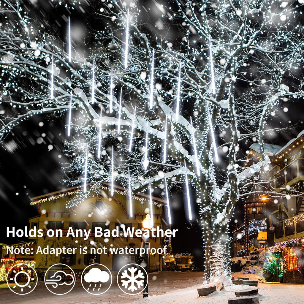 Scidweet Christmas String Lights, 20 inch 10 Tubes 540 LED Icicle Twinkle Meteor Shower Lights Outdoor for Christmas Halloween Holiday Party Home Decor, Blue