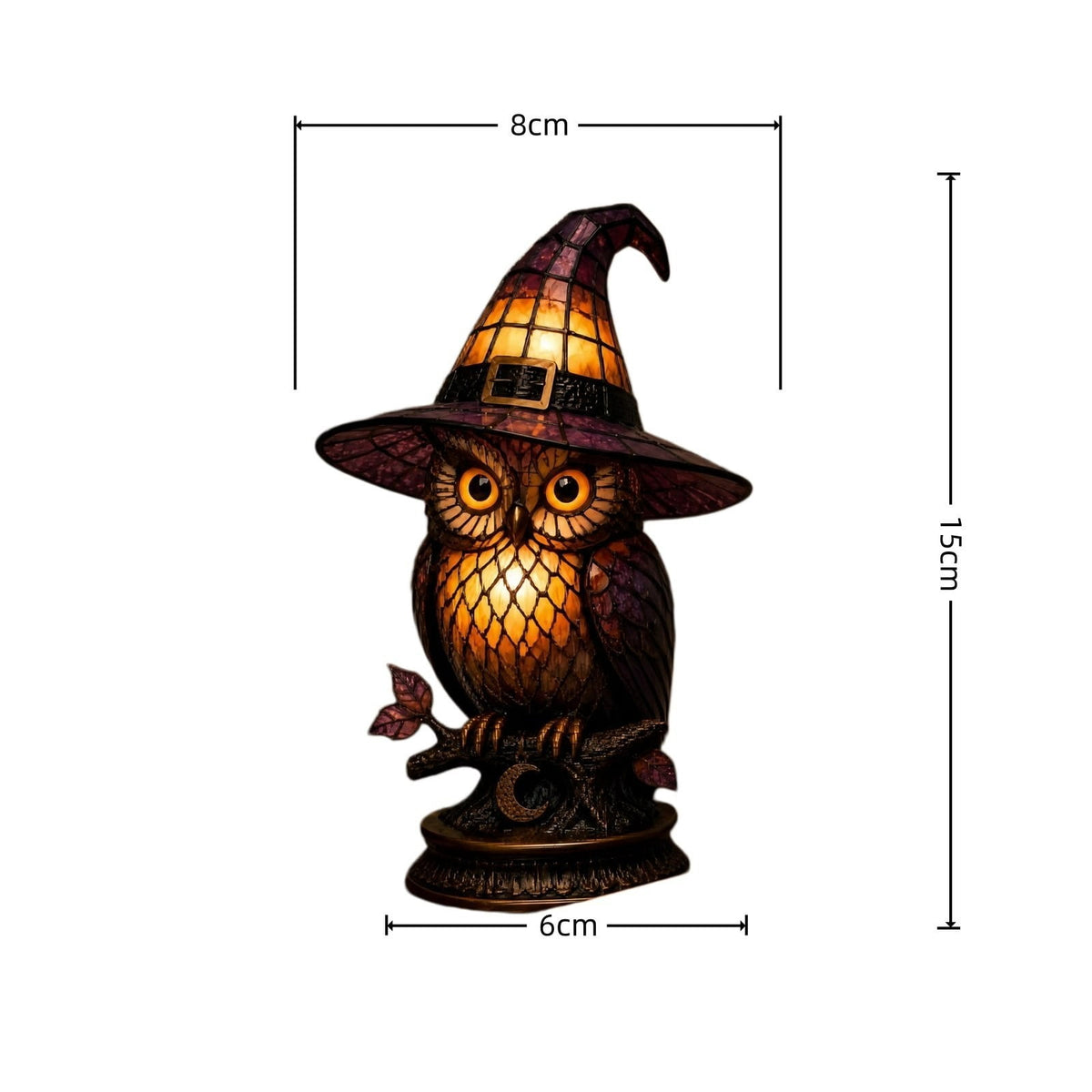 Halloween Pumpkin Night Light With Witch Hat Acrylic LED Tabletop Ornament, Spooky Glowing Figurine for Home Party Bedroom Holiday Decoration
