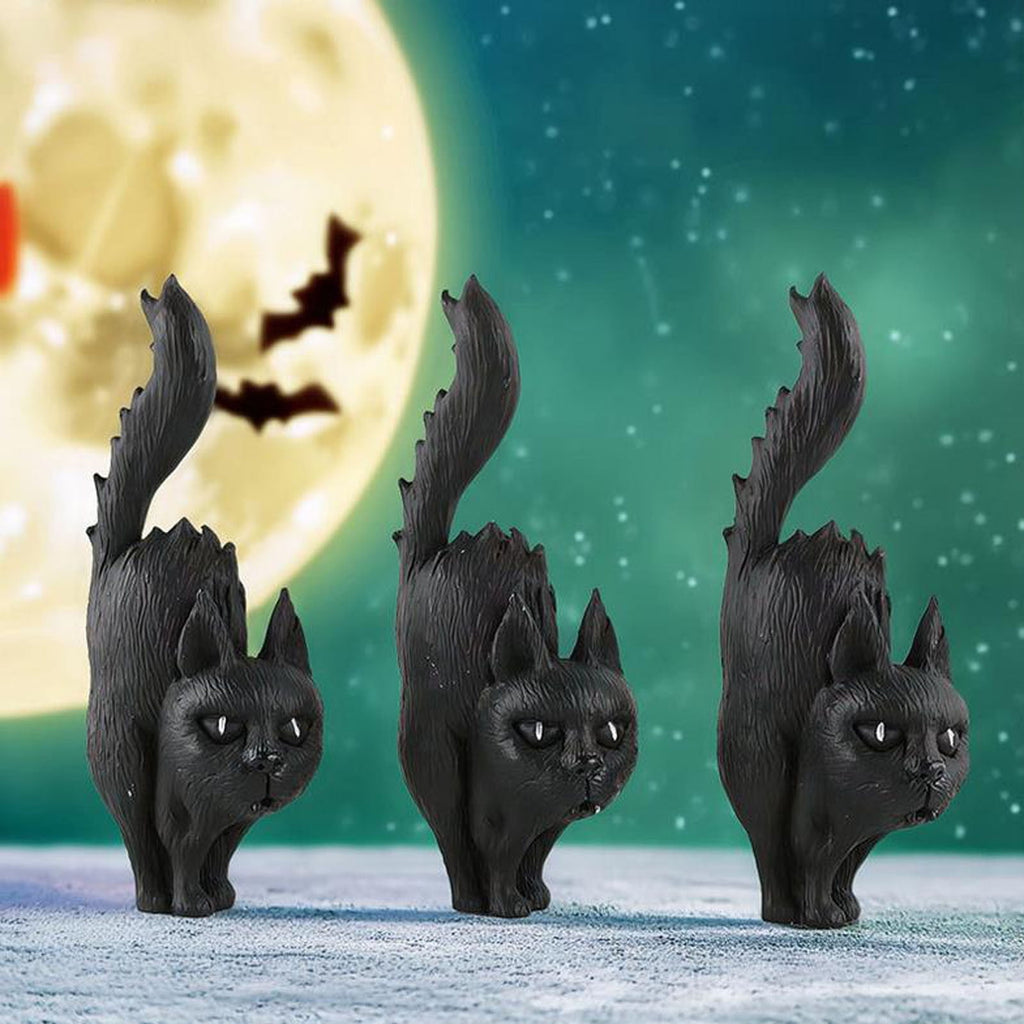 Konghyp Halloween Pumpkin Decorations, Cat Witch Ornaments, Holiday Home Decor, Tabletop Resin Figures, Perfect for Festive Celebrations and Autumn Decorations