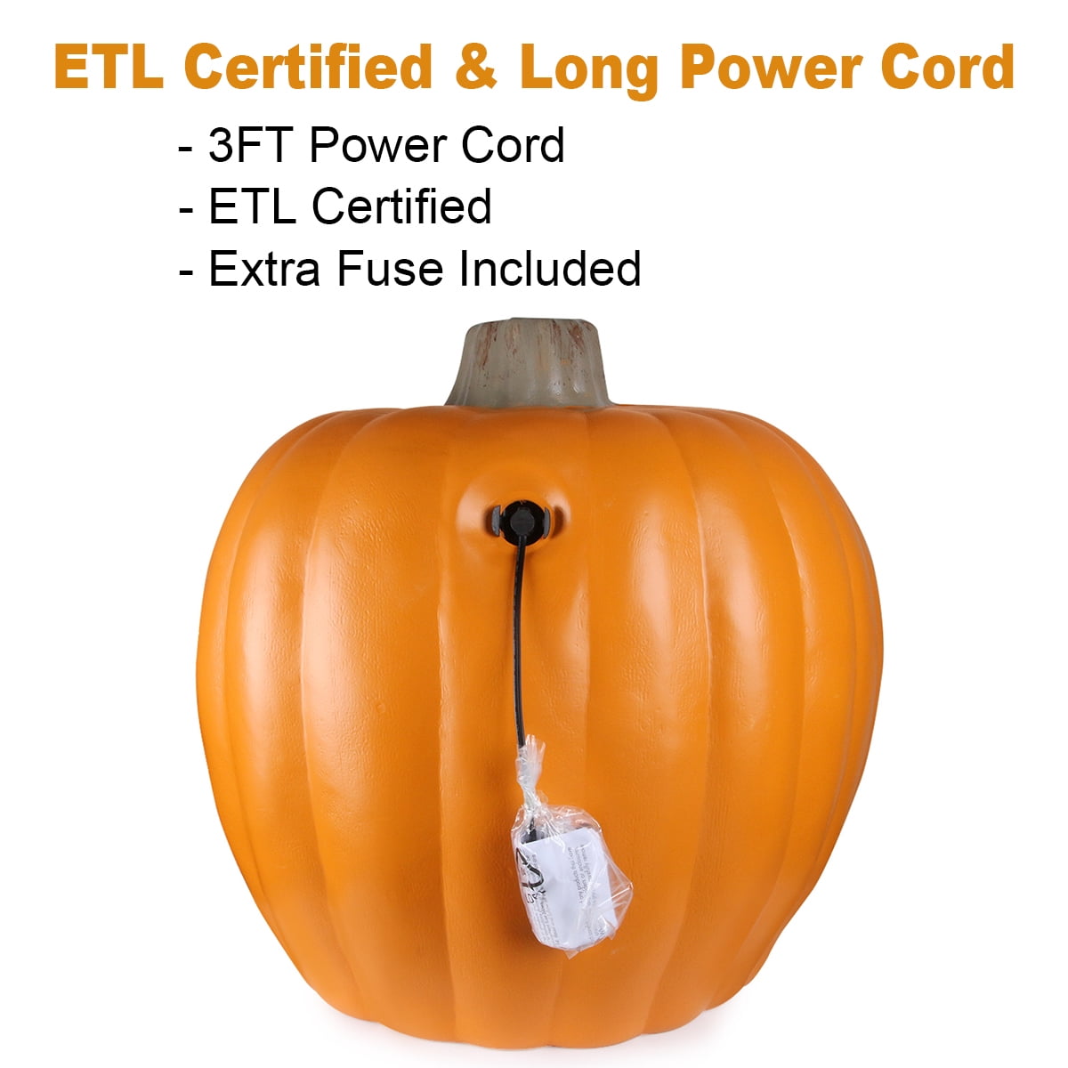 Gamexcel 3 Pack Light Up Jack O Lantern Pumpkins, 10/14/16 in Waterproof LED Halloween Decorations for Indoor Outdoor Porch Yard