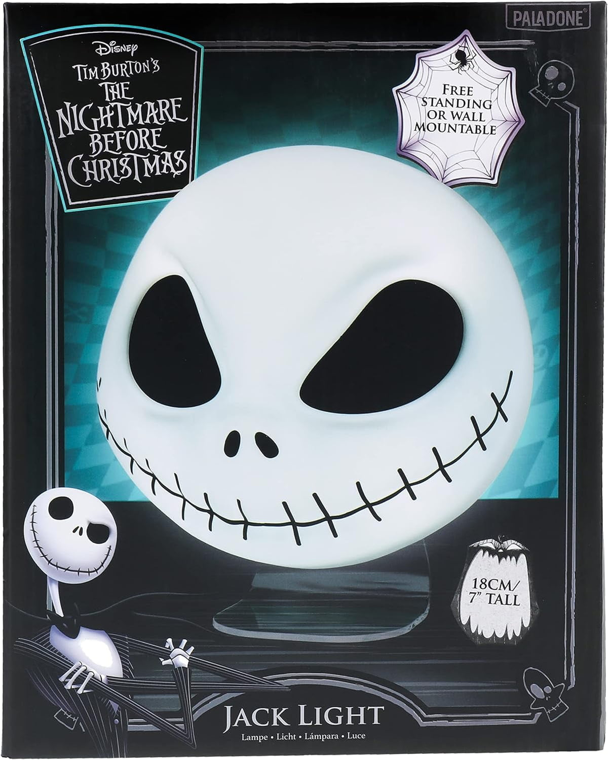 Nightmare Before Christmas Jack Skellington Mask Light, 7" Lighting for Halloween by Paladone