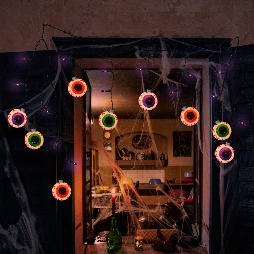 7Ft Halloween Pumpkin String Lights, Halloween Decorations Lights with 10 LED Colorful Pumpkin Lights 15 Orange Bulbs, Hanging Fairy Lights for Outdoor Curtain Garden Porch Bar Party Bedroom Decor