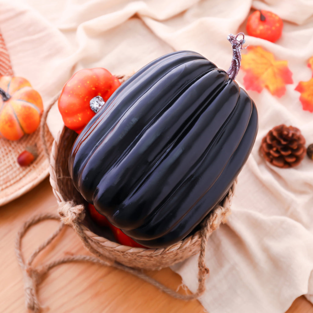 RUINIXCW 8 Inch Large Artificial Pumpkins Fall Decorations Thanksgiving Halloween Pumpkins Giant Fake Pumpkins Foam Pumpkins Autumn Harvest Home Decor