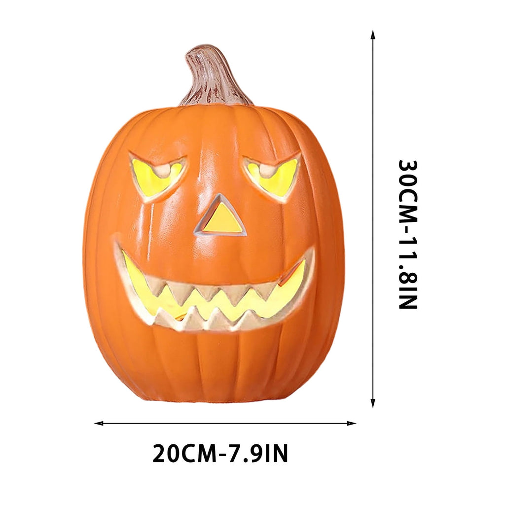 Large Halloween Pumpkin Decoration with Warm LED Light, Blow Molded Plastic for Outdoor Yard Porch Display, Plug and Play or Battery Operated Festive Decor
