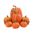 7PCS Pumpkin Decor Set for Fall and Halloween, Artificial Foam Pumpkins in Orange for Indoor and Outdoor Decor for Thanksgiving Table Centerpieces, Wedding Decorations and DIY Crafts