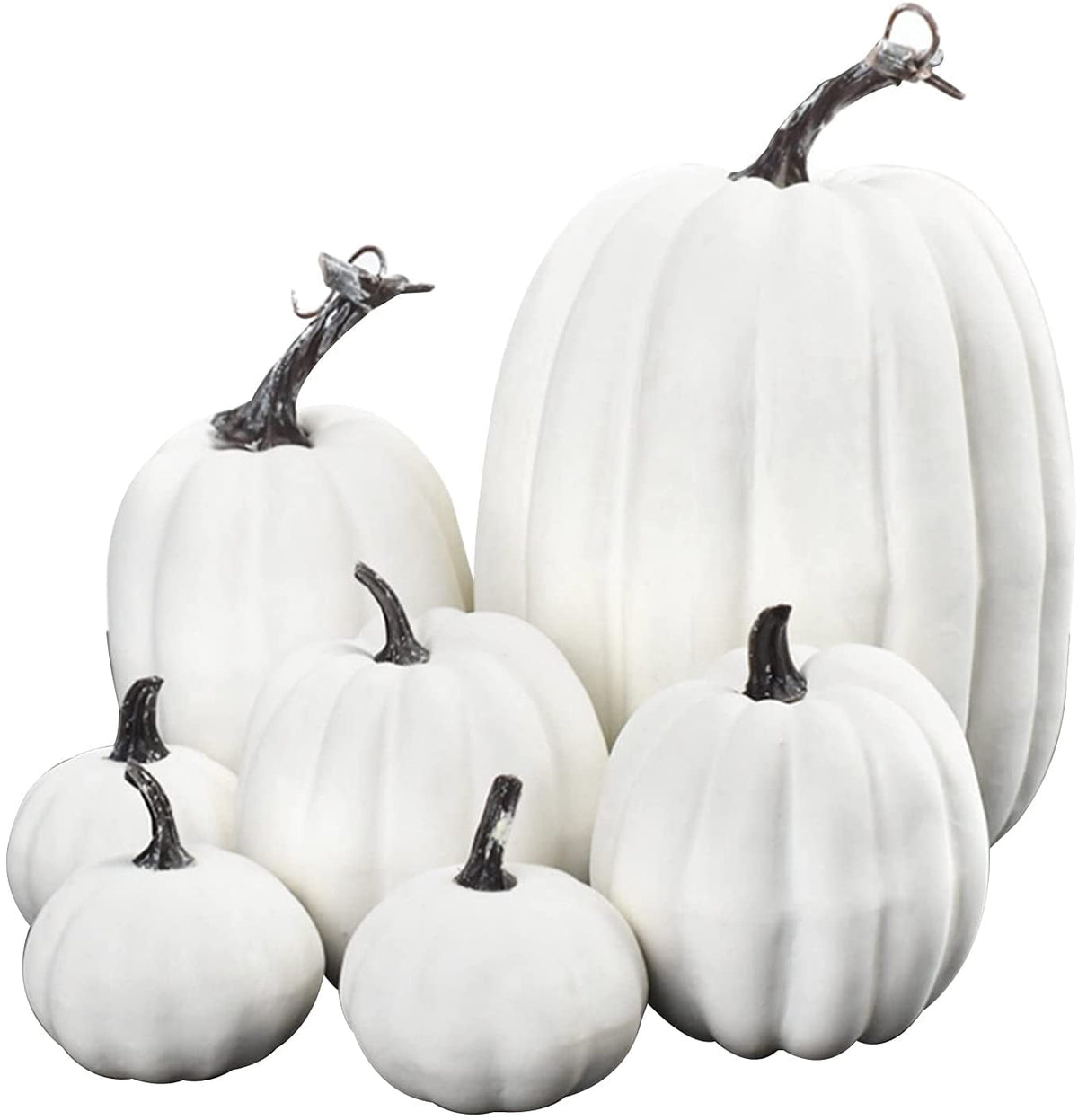 7Pcs Fake Pumpkins Artificial Plastic Pumpkins Decorations Foam Pumpkins for Fall Halloween Home Decor (Blue, One Size)