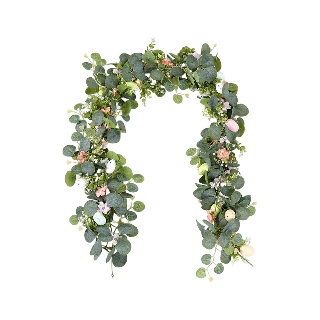 yulier Artificial Garland 70.86 inch Spring Garland with Flowers, Faux Vines Floral Hanging Garland for Holiday Wedding Spring Home Party Window Door Fireplace Table Indoor Outdoor Decor