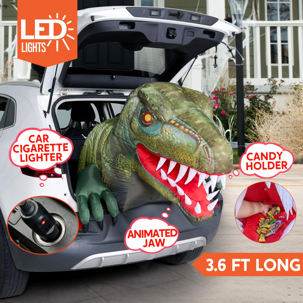 Joyfy 5 FT Halloween Inflatable Ghost Decoration with Colorful LEDs,Trunk or Treat Car Decorations Kit Ghost Trio with Built-in LED Light for Halloween Party Indoor,Outdoor,Yard,Garden Decor