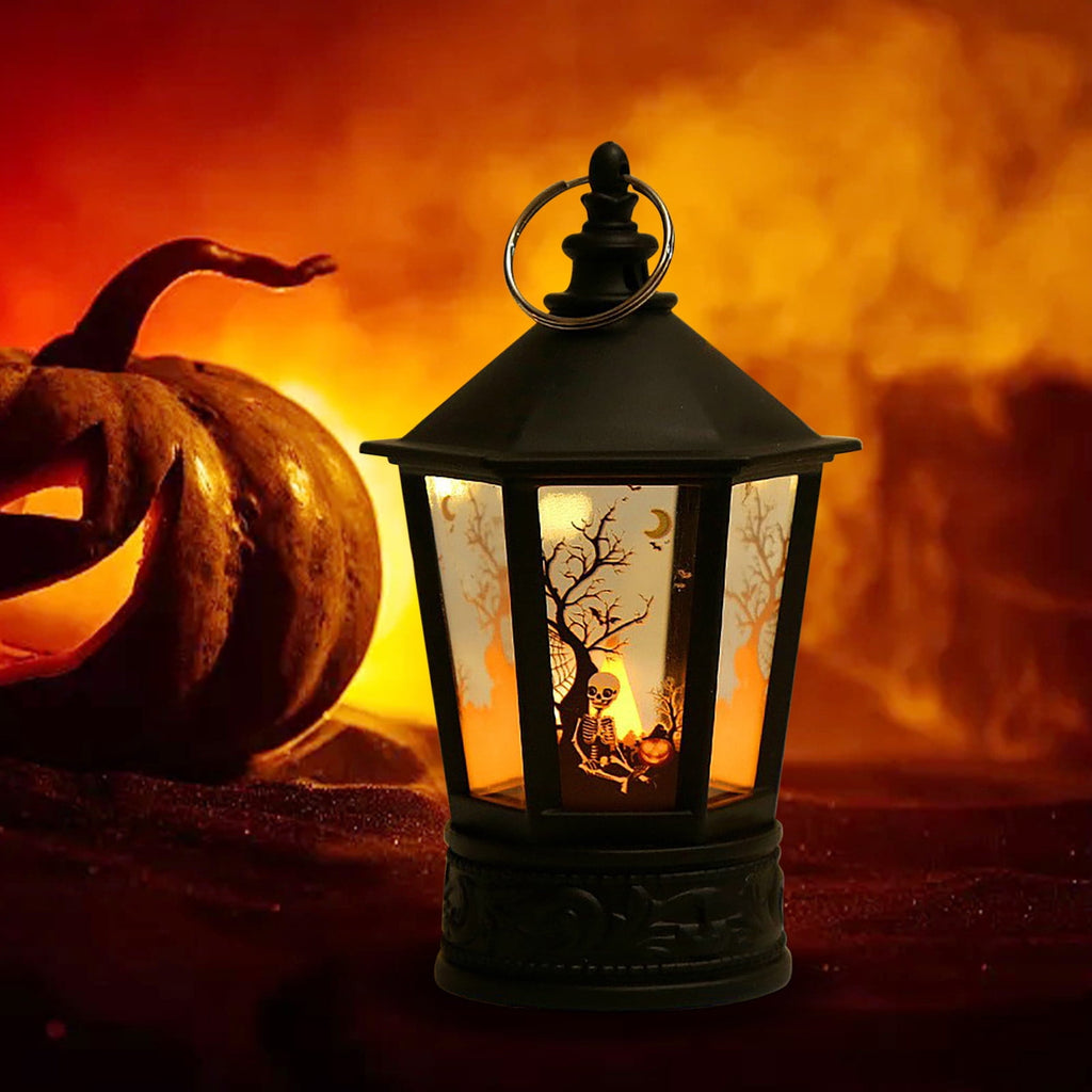 Halloween Lanterns Pumpkin Skull Decorations, Battery Operated Light, Indoor Party Decor for Halloween Table Centerpieces