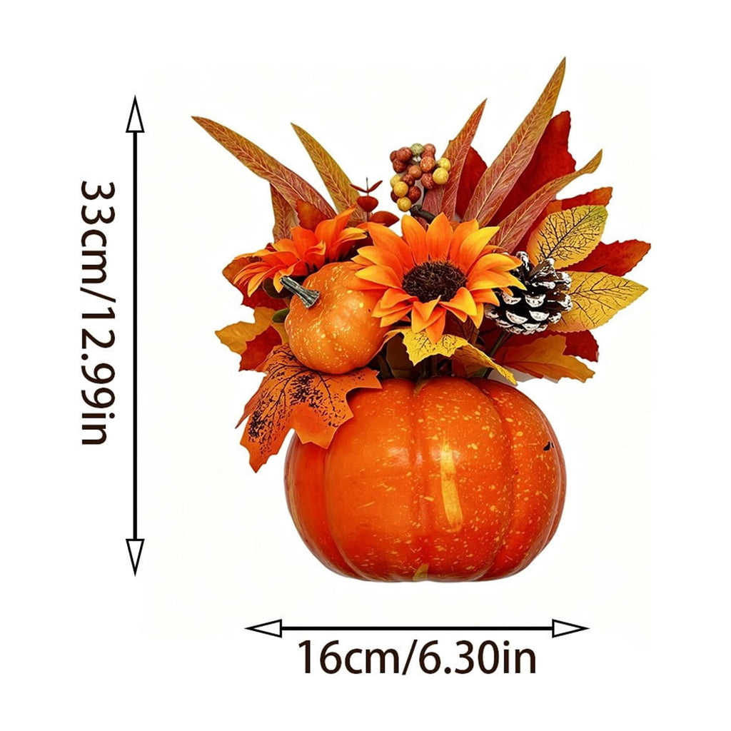 Pumpkin Decor with Artificial Flower Sunflowers Fall Decorations for Home Tabletop Kitchen Party Thanksgiving Harvest