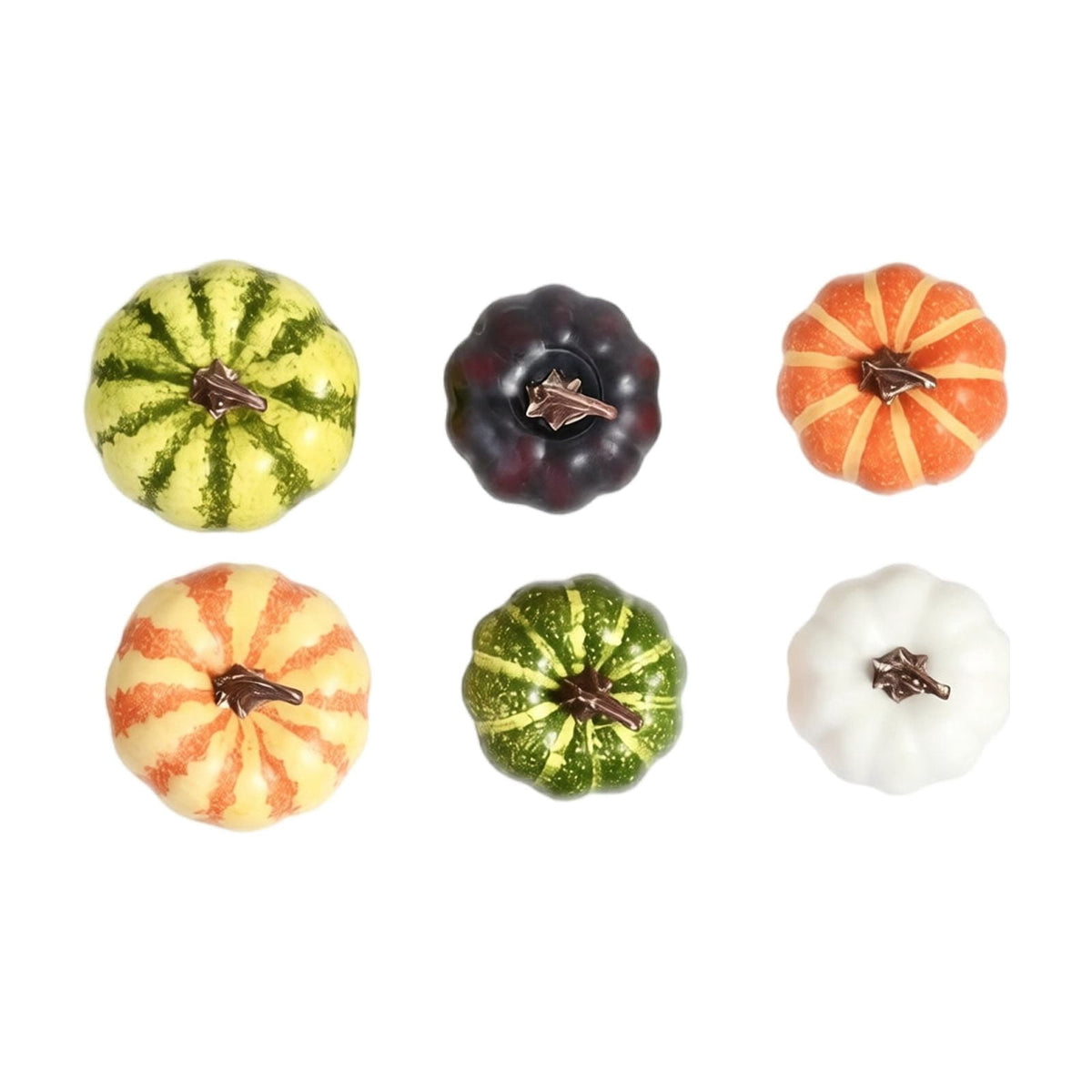 9 PCS Thanksgiving Artificial Pumpkins and Gourds Set - Fall Decorations for Home 7 Fake Pumpkins, 2 Pinecones for Fall Halloween Table Centerpieces