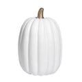 8.5 Inch Large White Pumpkins for Decorating - 1PCS Big Foam Decorative Pumpkin for Fall Decoration, Paintable Artificial Pumpkins Perfect for Halloween Thanksgiving Decor (Gold Handle)