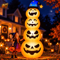 Goosiay 8ft Halloween Inflatable, Stacked Pumpkins with Witch Hat and Built-in LED Lights, Outdoor Blow up Yard Decor for Lawn, Garden, Porch and Halloween Party, Orange