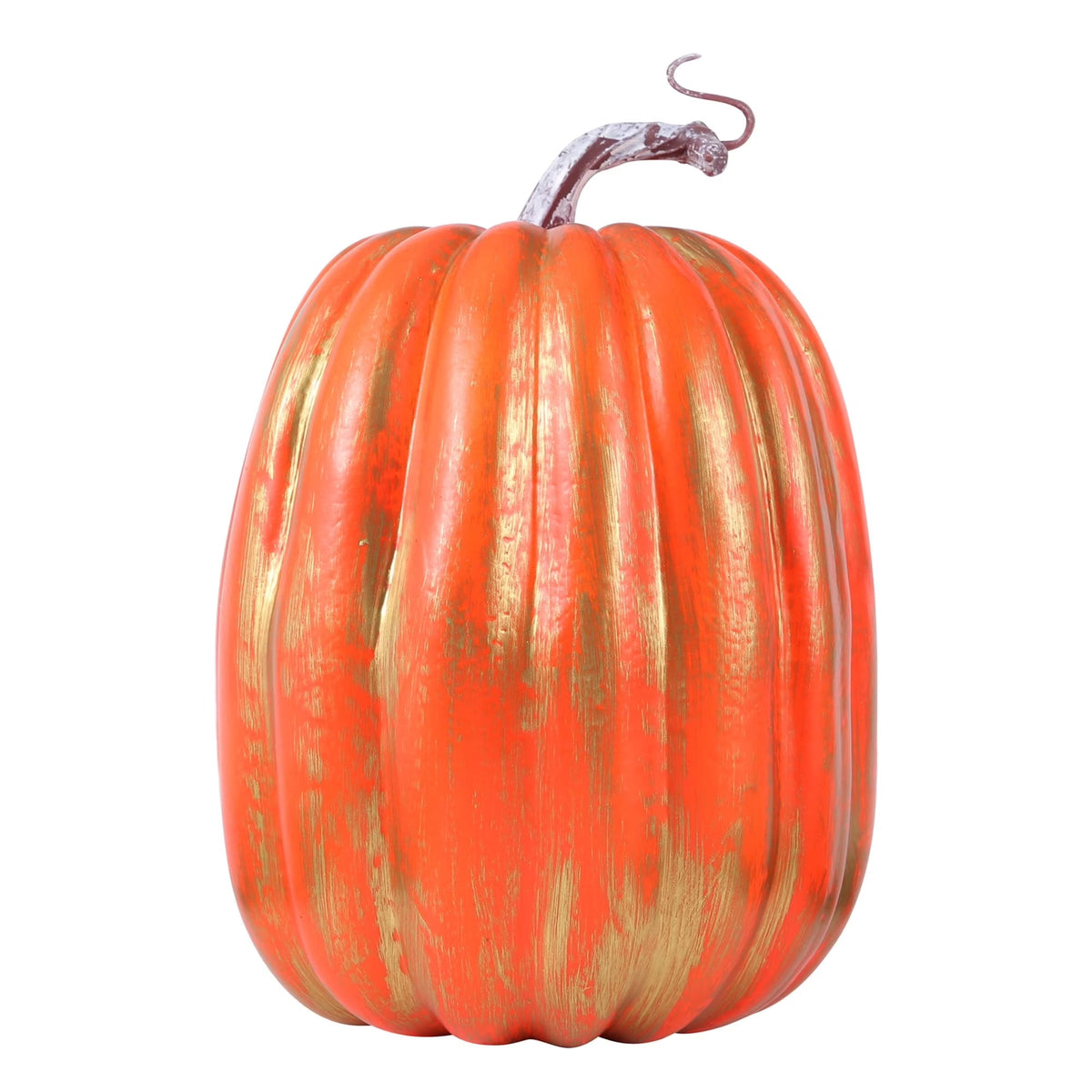 CQHVKQ 8 Inch Large Artificial Pumpkin Fall Decorations, Realistic Fake Harvest Pumpkin, Orange Gold Decorative Pumpkins for Table Centerpieces, Fall, Thanksgiving & Halloween DIY