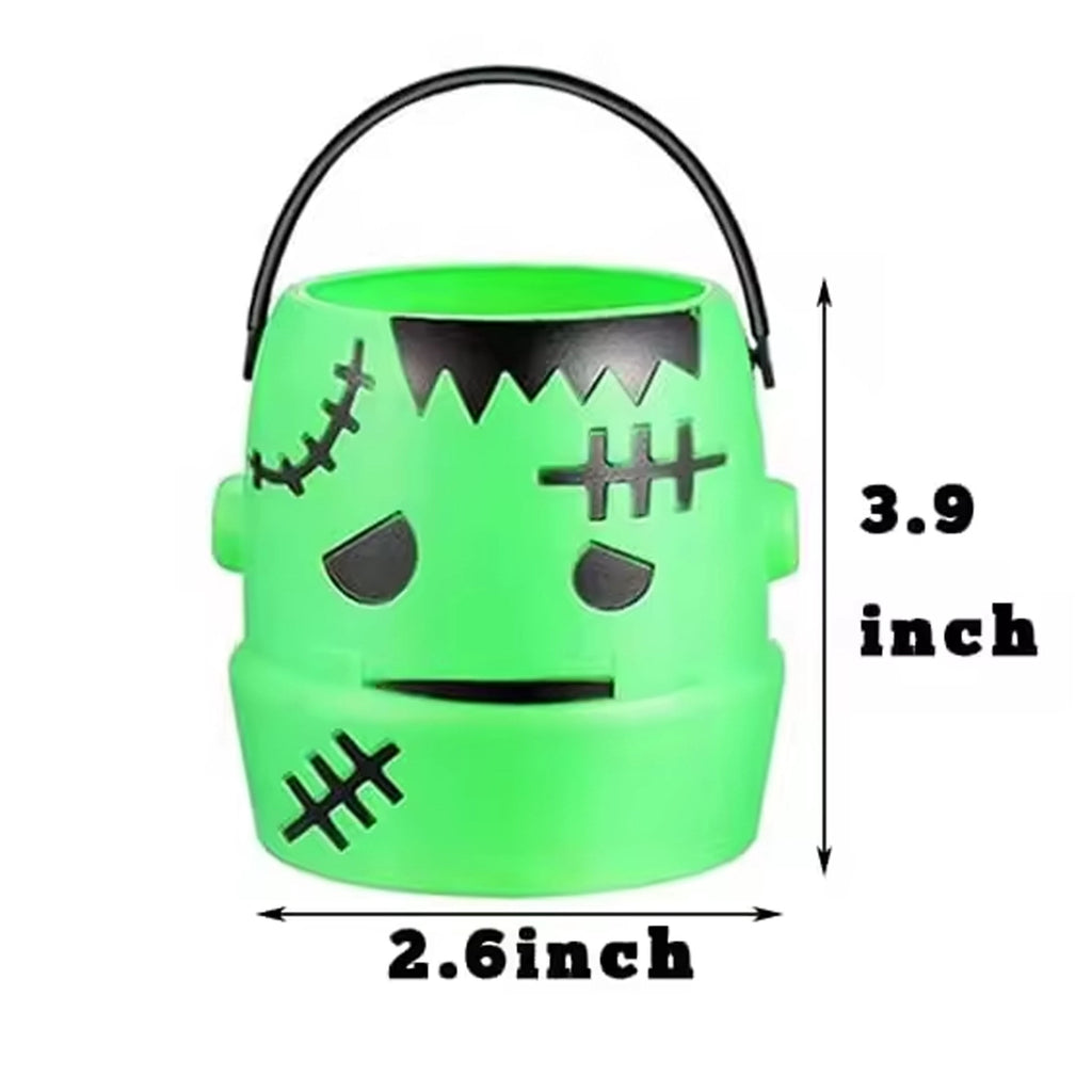 CRAZY NIGHT 12PCS Mini Halloween Pumpkin Candy Bucket, Plastic Trick or Treat Basket for Kids, Portable Halloween Candy Pumpkin Pails for Halloween Party Decor Favors