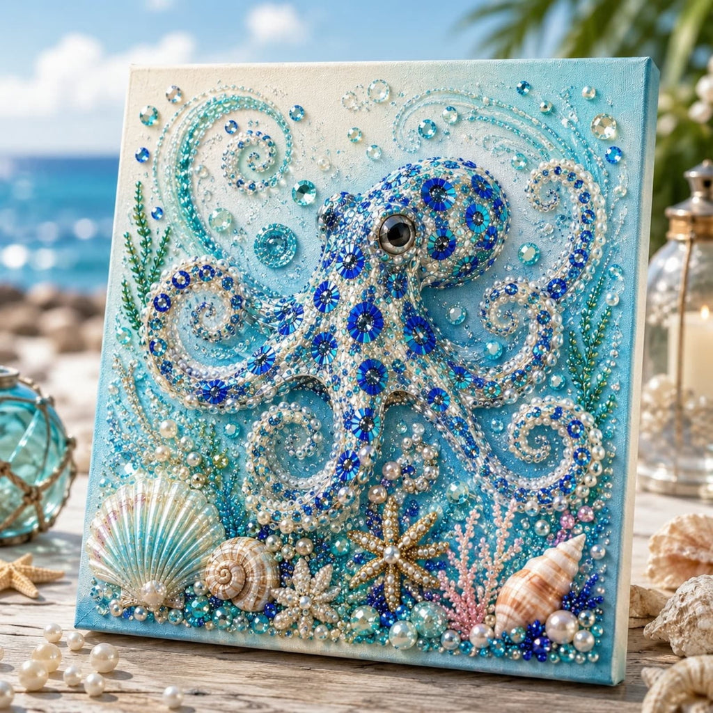 JWZZYD DIY Christmas Pearl Painting Art Kit with Frame, 9.8" Christmas Pearl Beads Art Craft Set, Gemstone Dots Beads for Holiday Christmas Wall Decor, Decoration Gift(Reindeer)