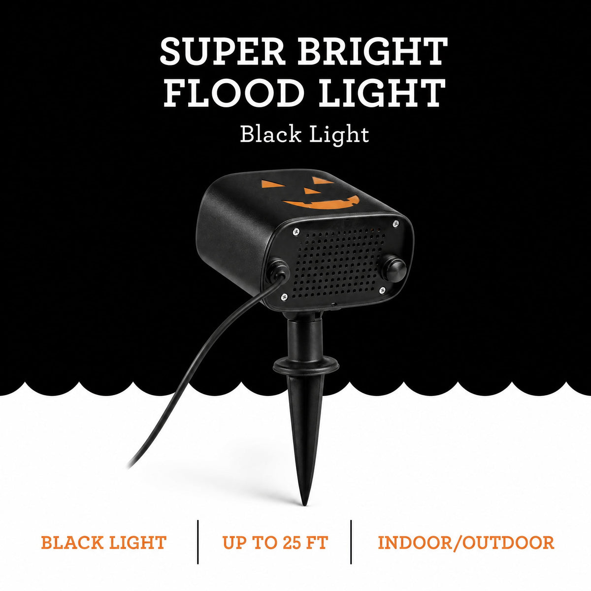 Halloween Holiday Lighting Super Plus LED Flood Light with 2 Way Switch Black Light