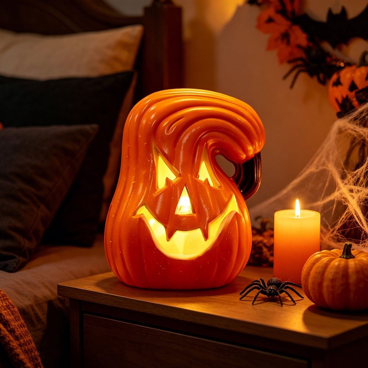 Halloween Lighted Pumpkin Large Plastic LED Pumpkin Decoration for Outdoor Yard Porch Home Storefront Shopping Mall Holiday Display Decor