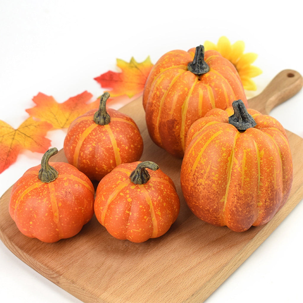Xsylife 7Pcs Assorted Sizes Pumpkin Model Artificial Craft Fall Harvest Thanksgiving Decoration