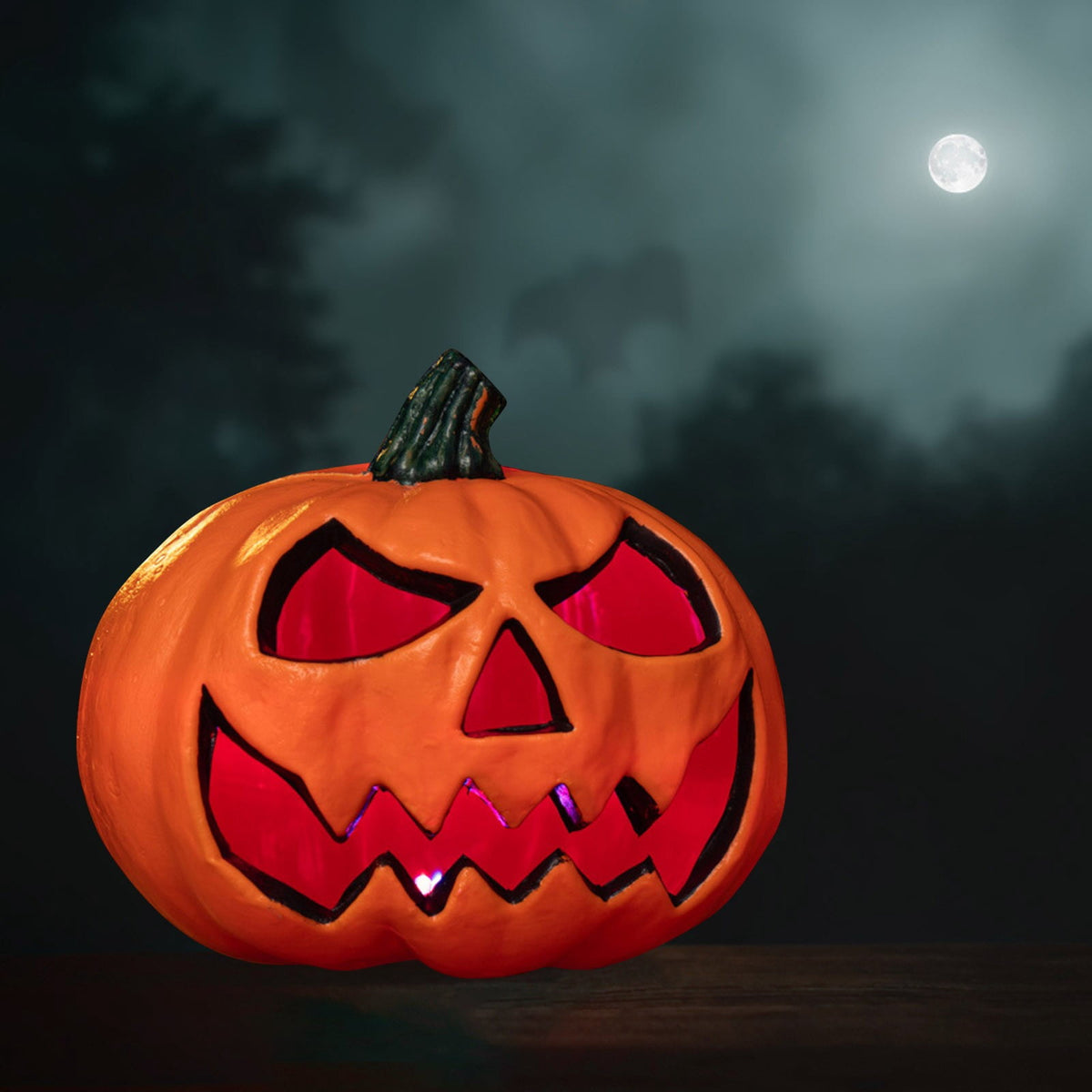BinKFF Plastic Jack O Lantern Pumpkins Halloween Light up Pumpkin Outdoor Indoor Battery Operated Lighted Pumpkin with Spooky Face Halloween Pumpkins Decorations Party Favor Gifts