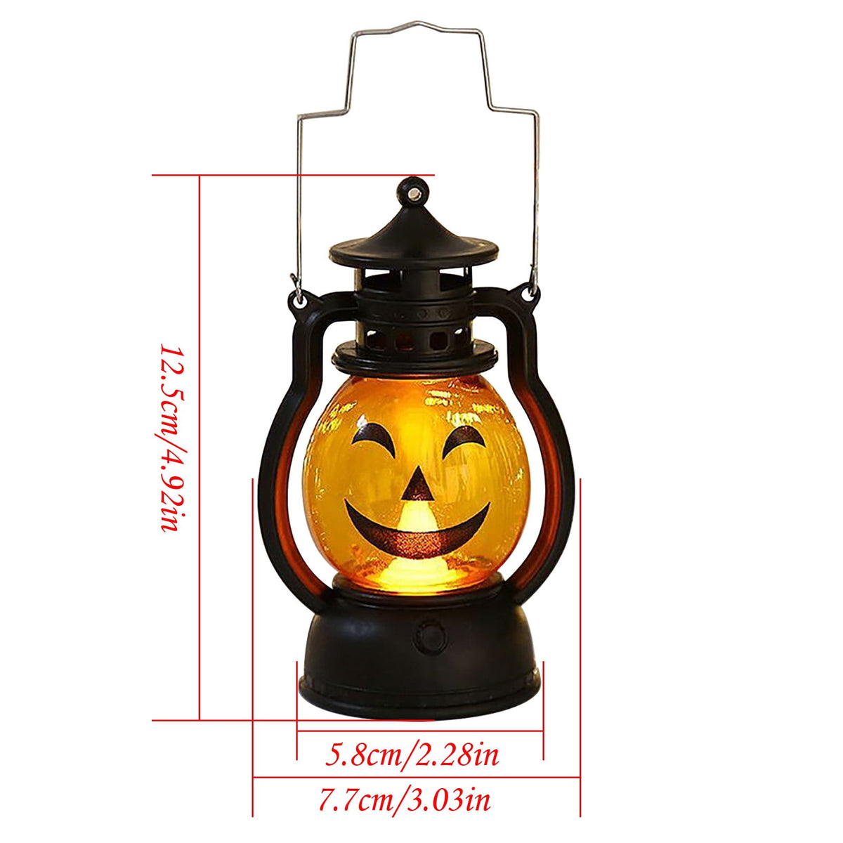 Aufmer Halloween Lights Lantern 3PCS Mini Halloween Pumpkin Candle Lantern LED Halloween Scary Scene Lights Halloween Lantern Decor Vintage Hanging Lantern Gifts for Indoor,Party Spooky Decorations