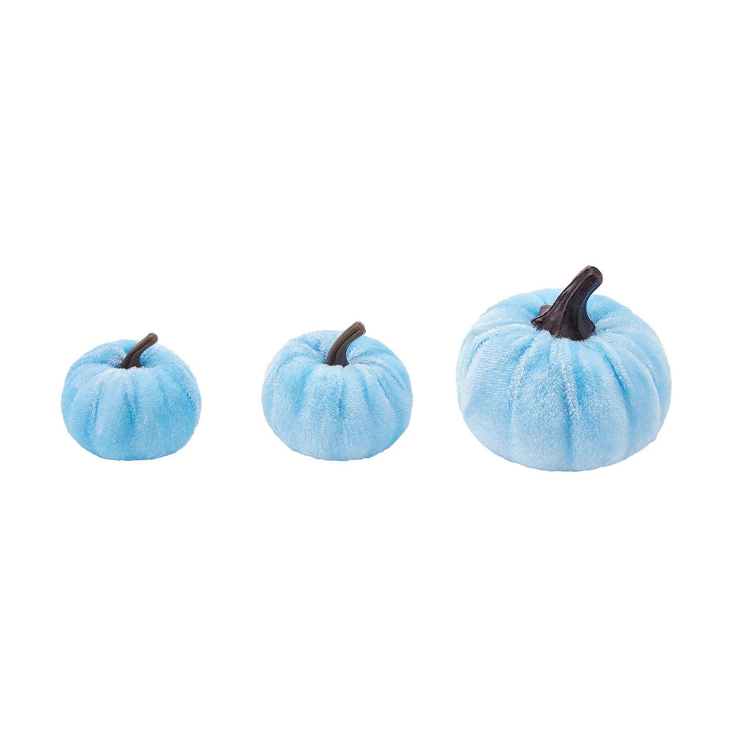 12 Pcs Small Velvet Pumpkins Artificial Pumpkins 2 Sizes for Fall Decor Wedding Thanksgiving Halloween Party Table Centerpiece Farmhouse Decoration, Blue
