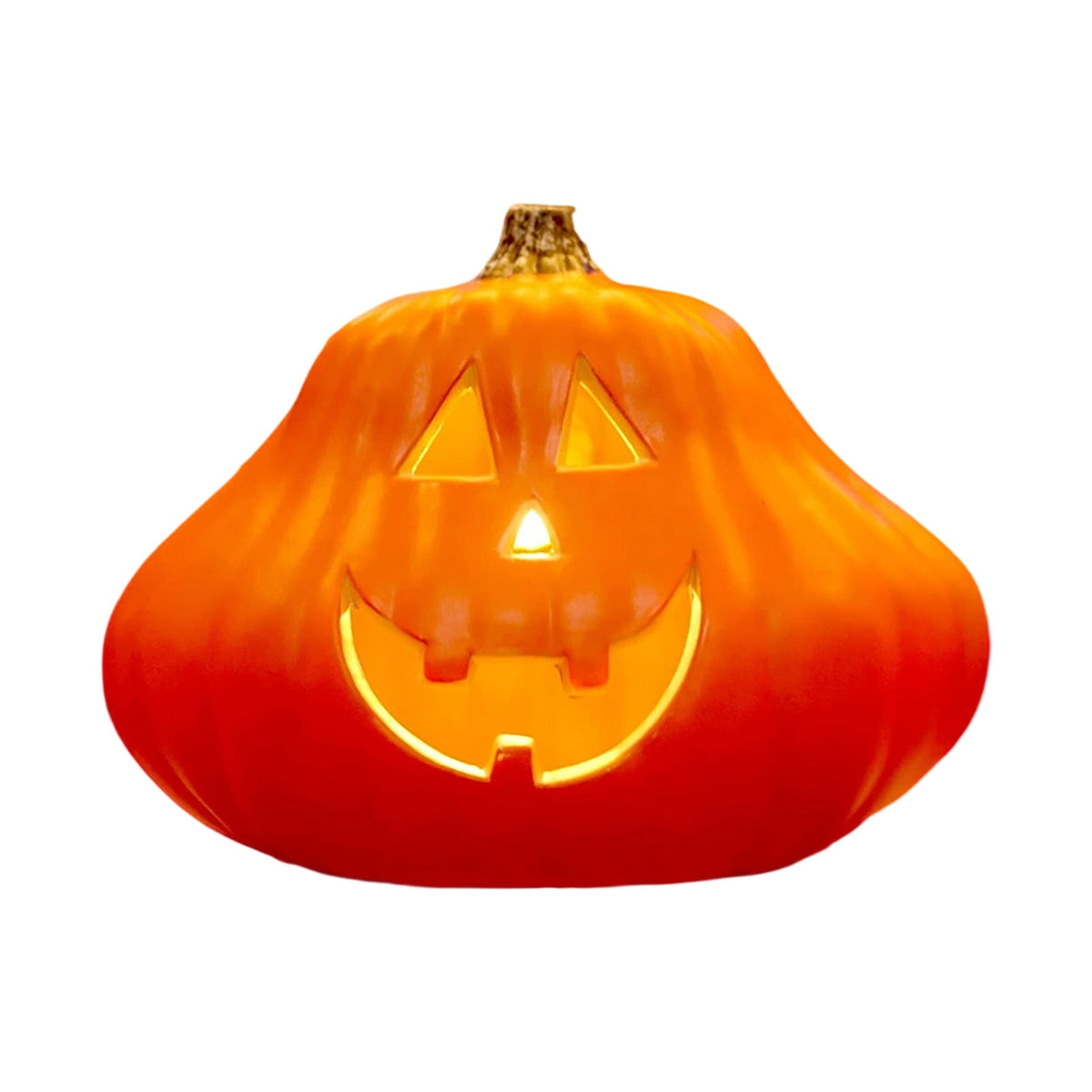 Halloween Lighted Pumpkin Decoration, Glowing Jack o Lanterns, Large LED Pumpkin Lamp with Warm Glow, Outdoor Yard Porch Halloween Decor, Holiday Display Ornament for Home Party