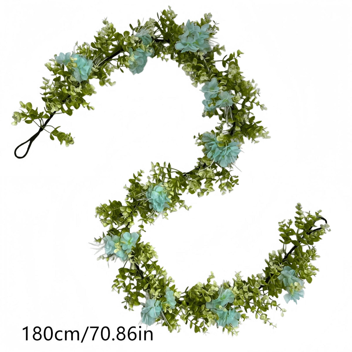 Spring Artificial Flowers Garland, 70 inch Fake Eucalyptus Vine Cherrys Blossoms Hanging Garland Rattan for Mantle Fireplace Wedding Indoor Outdoor Home Decor