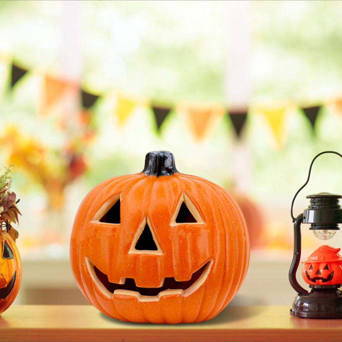 Harlier Halloween Decorations Pre-lit Pumpkin Lantern, Artificial Harvest Pumpkins for Outdoor Indoor, Battery Operated Lighted Halloween Pumpkin Decorations Party Favor Gifts