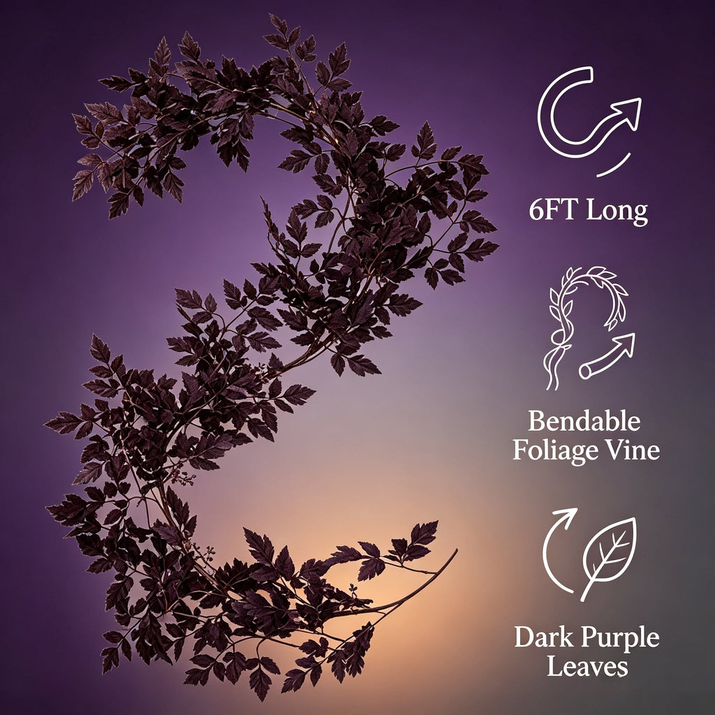 Halloween Black Garland with LED Lights 70.87 Inch Gothic Foliage for Mantel Stair Halloween Party Home Indoor Decor