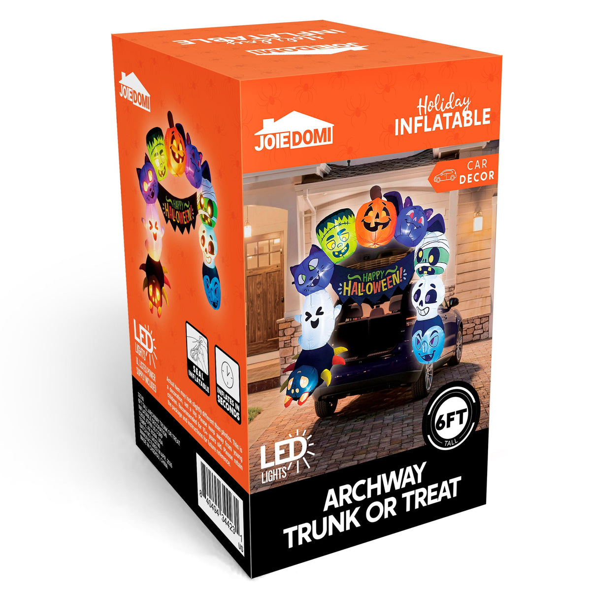 Joyfy 5 FT Halloween Inflatable Ghost Decoration with Colorful LEDs,Trunk or Treat Car Decorations Kit Ghost Trio with Built-in LED Light for Halloween Party Indoor,Outdoor,Yard,Garden Decor