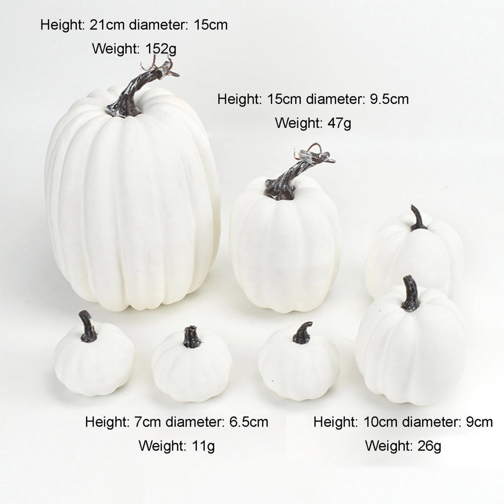 7 Pcs Assorted Sizes Artificial Pumpkins Fall Decor Fake Faux Foam Pumpkins for Halloween Thanksgiving Harvest Home Table Decor (Pink)