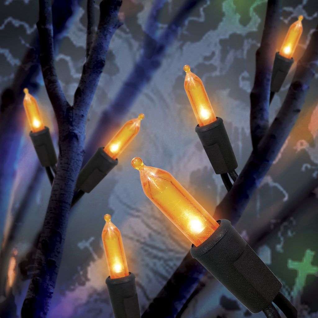 Indoor/Outdoor 100-Count LED Mini String Lights, Orange, 19.5', Halloween by Way To Celebrate