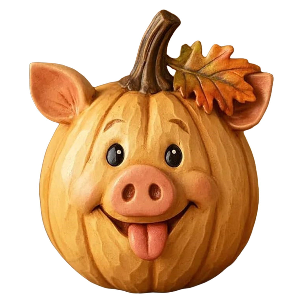 Farm Animal Pumpkin Figurines, Cute Funny Resin Cow Duck Sheep Pig Chicken Horse Statue, Autumn Fall Thanksgiving Halloween Table Centerpiece, Home Desktop Decor, 5-Inch