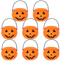 Pumpkin Candy Bucket 8pcs Plastic Pumpkin Candy Bucket Children Pumpkin Candy Pail Holder for Halloween Party Decoration Orange