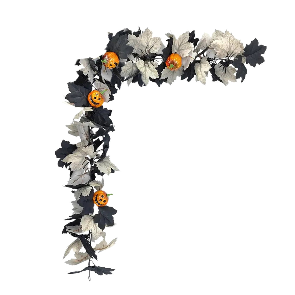 Halloween Pumpkin Garland - 68" Fall Leaf Decor for Mantle, Staircase & Porch, Outdoor/Indoor Autumn Thanksgiving Party Decoration (Multicolor)