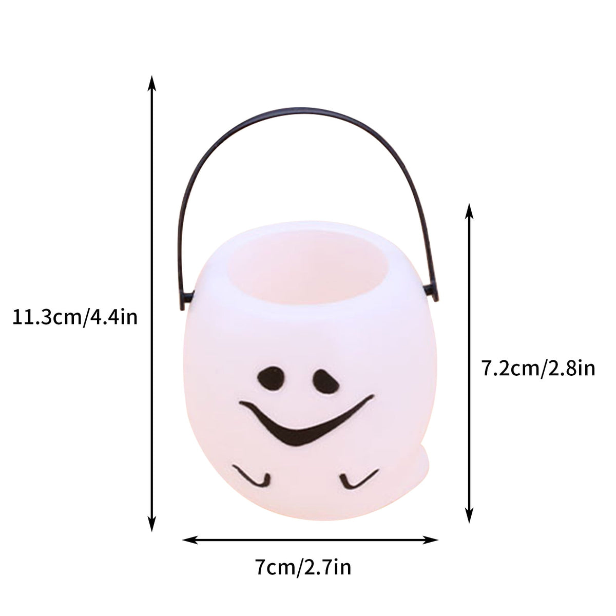 Kumdkd Halloween Pumpkin Bucket for Kids - Plastic Trick or Treat Candy Pail with Handle, Party Decor