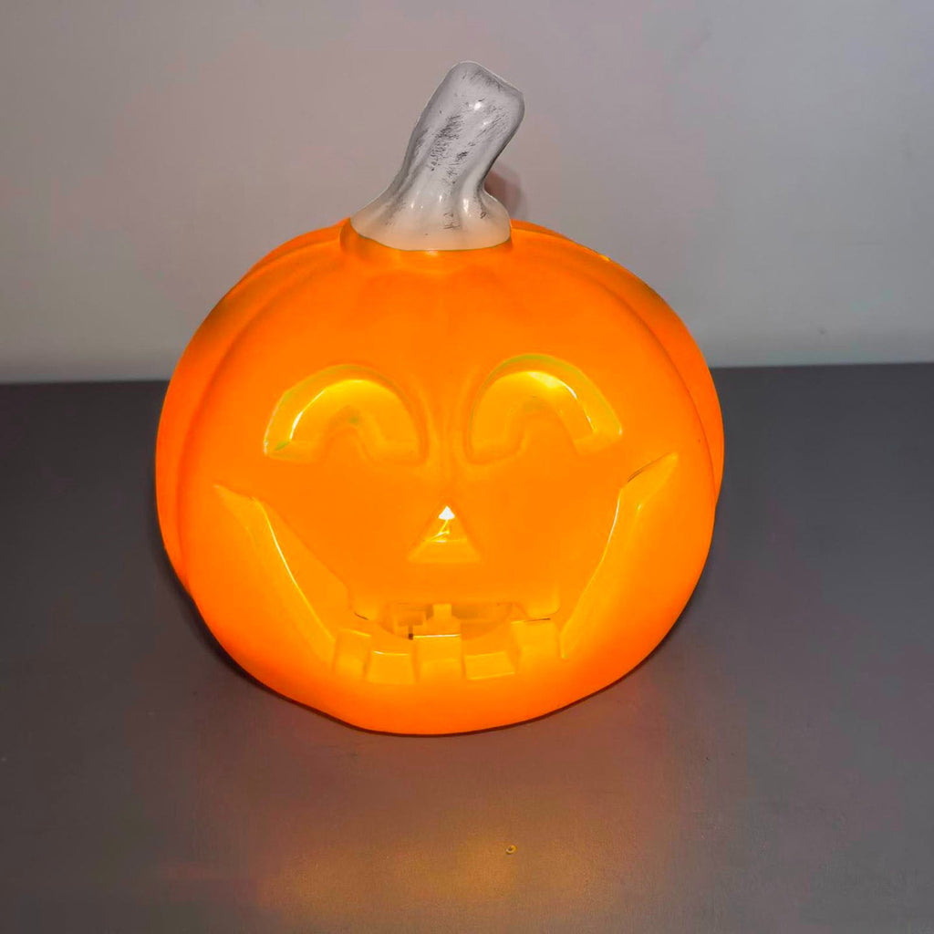 Coollooc Halloween Pumpkin Lantern Decor - Battery Powered Light Up Jack-O-Lantern for Backyard Lawn Garden Indoor Fireplace Mantle Outdoor Decorations, 5 Inch Smile Face