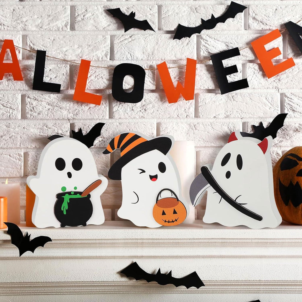 Halloween Ghost Tissue Box Cover | 7.87 Inch Tissue Holder Organizer | Decorative Functional Desktop Accessory | Halloween Theme Home Decor | Resin Halloween Party Decoration