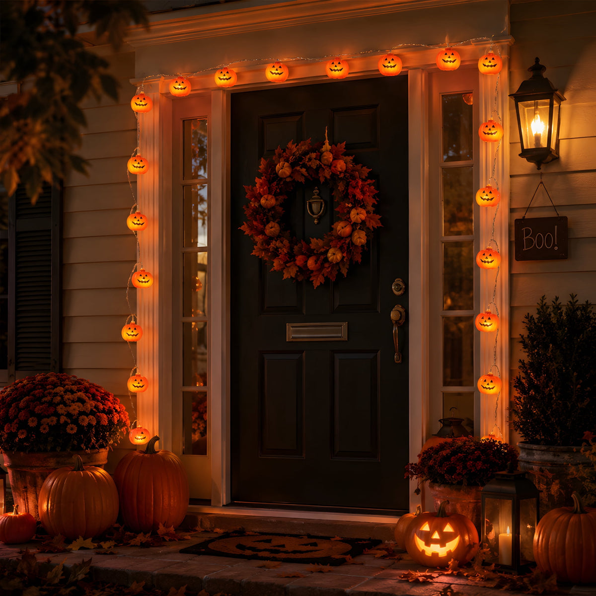 DAYBETTER Halloween Pumpkin String Lights, 10FT 3D Orange Pumpkin Twinkle Lights with 20LEDs, 8 Modes & USB Powered for Indoor, Outdoor, Halloween Decor