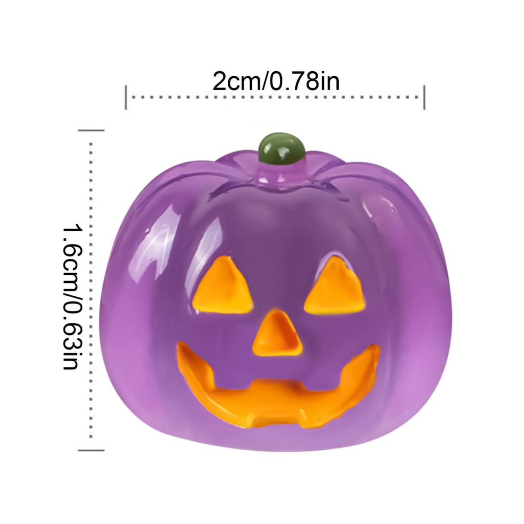 PPKVUFD 1Pc Luminous Resin Pumpkins for Decorating Fall Halloween Miniature Pumpkin Artificial Mini Pumpkins Decoration for Fall Halloween Party Gifts Home Cake Decoration Craft DIY Halloween Decor