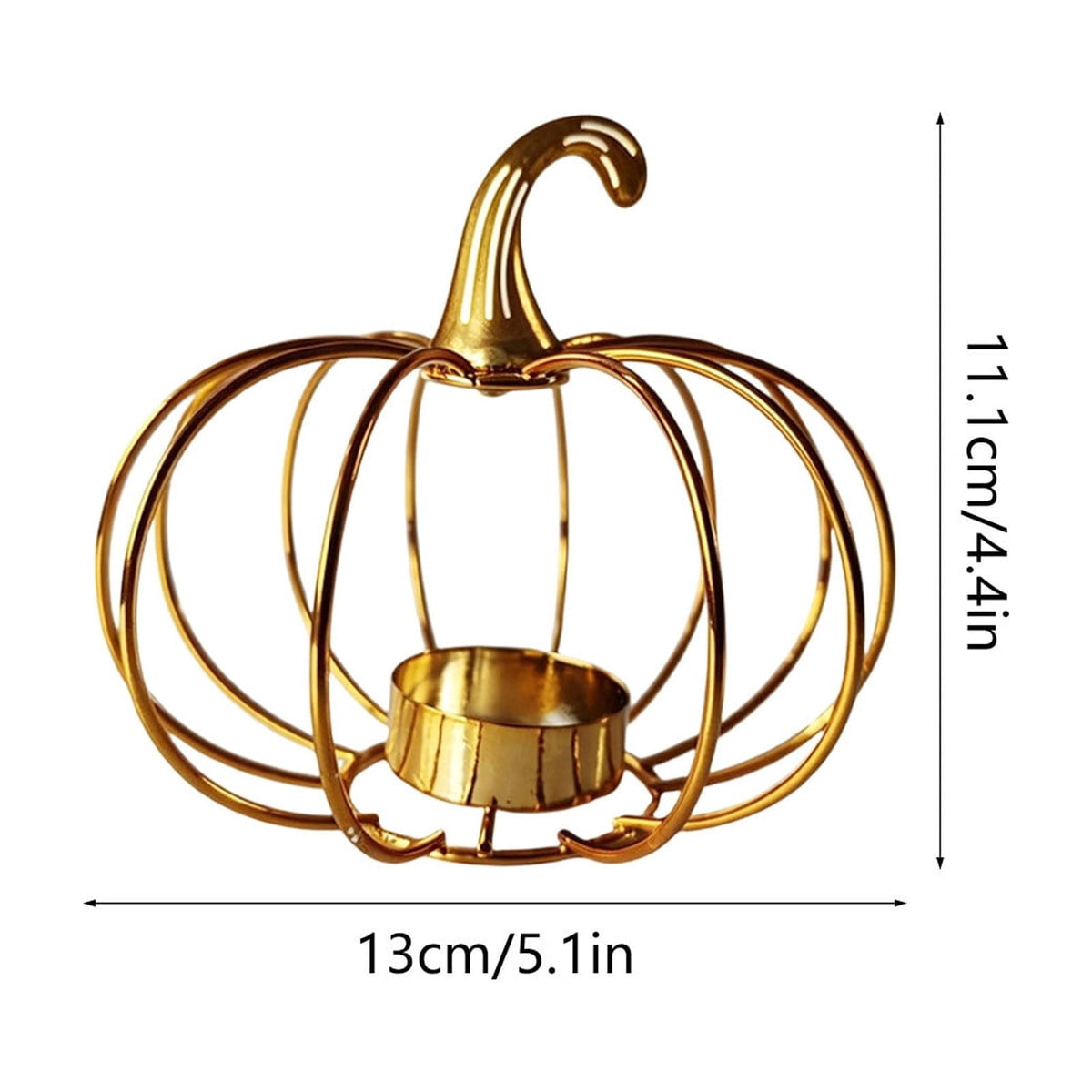 romoty Metal Wire Pumpkin Candle Holder, Vibrant Orange Iron Tealight Stand Tabletop Centerpiece Accent Halloween Thanksgiving Fall Harvest Dining Room Decoration